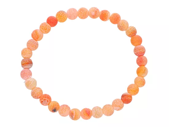 R4H60 BRANSOLETKA AGAT TRAWIONY KULE 6 mm