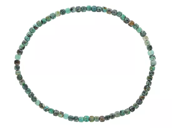 R4K82 BRANSOLETKA TURKUS AFRYKAŃSKI KOSTKI FASETOWANE 2,5 mm