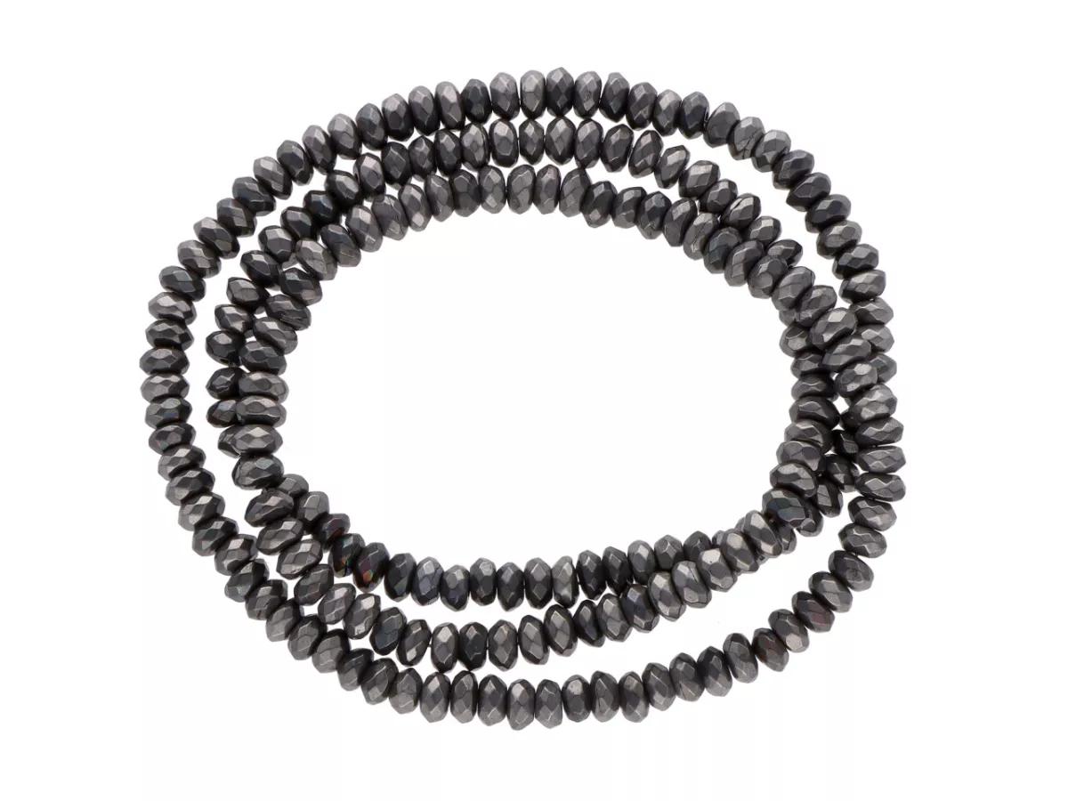 K6A99 HEMATYT TALERZYKI FASET. 4 mm 1 SZNUR