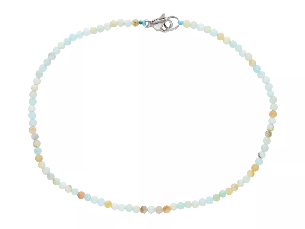 R3B31 BRANSOLETKA AMAZONIT KULE FASETOWANE 2,5 mm