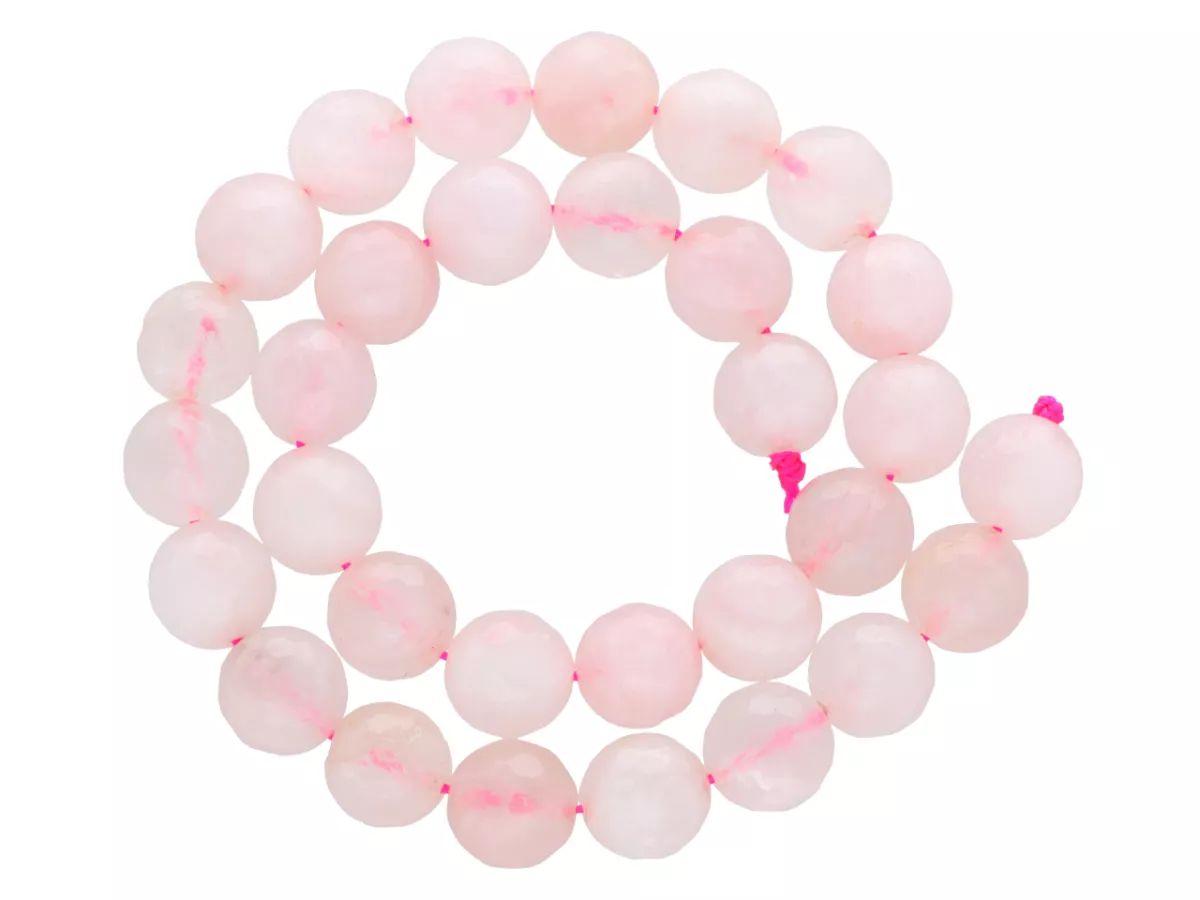 K6G46 KWARC RÓŻOWY KULE FASET. 12 mm 1SZNUR