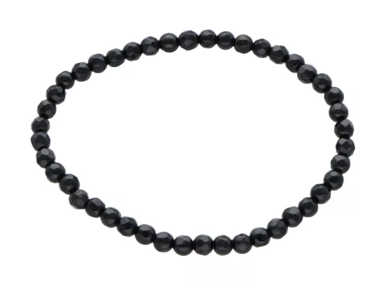 R3U02 BRANSOLETKA ONYKS LUX KULE FASETOWANE 4 mm