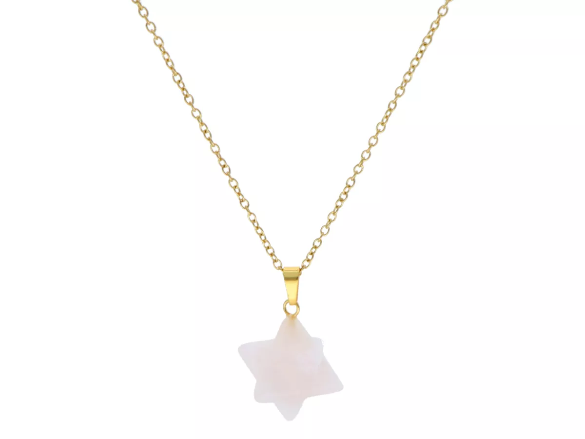 N3I91 NASZYJNIK KWARC RÓŻOWY I STAL CHIRURGICZNA