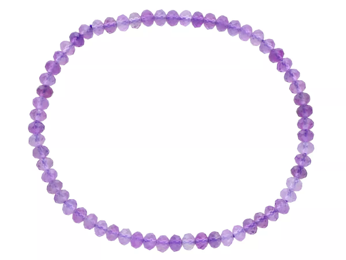 R5C36 BRANSOLETKA AMETYST OPONKI FASETOWANE 4 mm