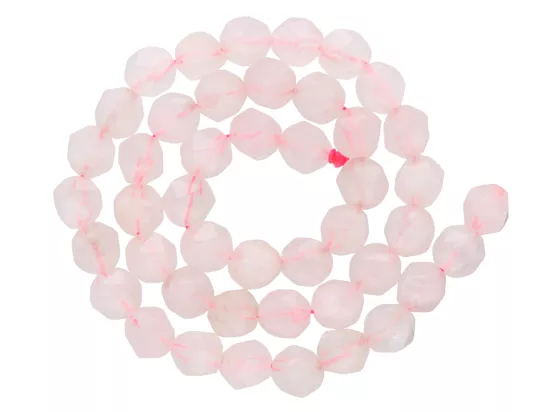K6X07 KWARC RÓŻOWY KULE FASETOWANE 8 mm - 1 SZNUR