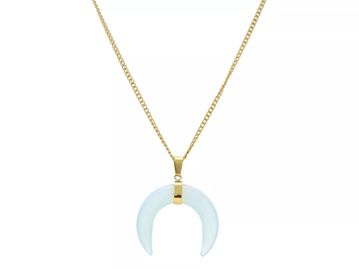 N3I16 NASZYJNIK RÓG OBFITOŚCI OPAL I STAL CHIRURGICZNA