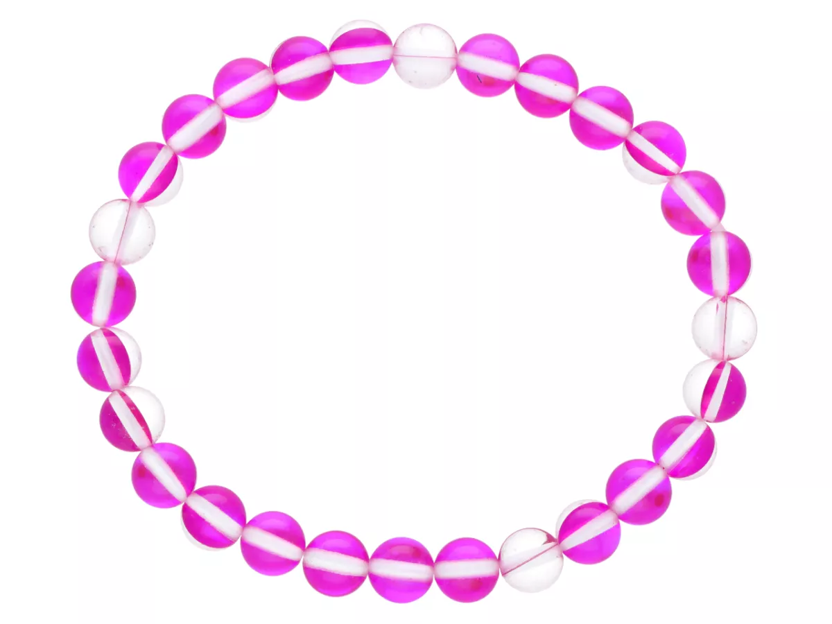 R4N36 BRANSOLETKA CYRKONIA SZKLANA POŁYSK KULE 6,5 mm