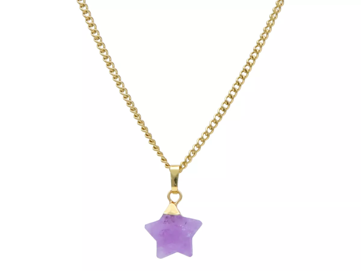 N3I54 NASZYJNIK AMETYST I STAL CHIRURGICZNA