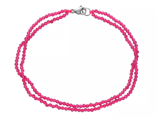 R3B41 BRANSOLETKA CZERWONY RUBIN KULE FASETOWANE 2 mm