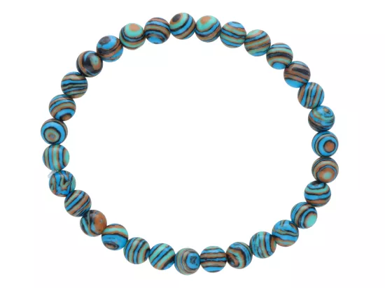 R3P83 BRANSOLETKA MALACHIT SYNTETYCZNY KULE 6 mm