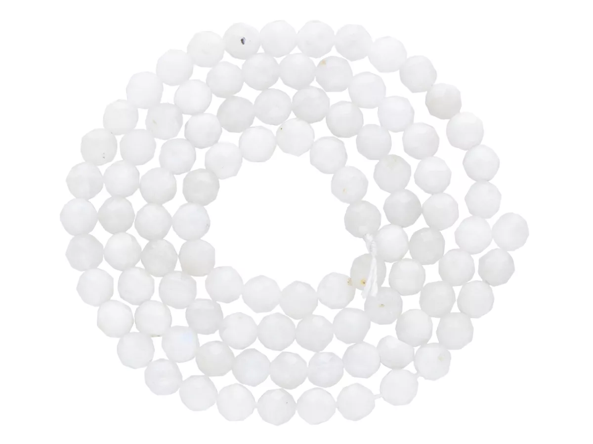 K6X96 KAMIEŃ KSIĘŻYCOWY KULE FASETOWANE 4 mm - 1 SZNUR