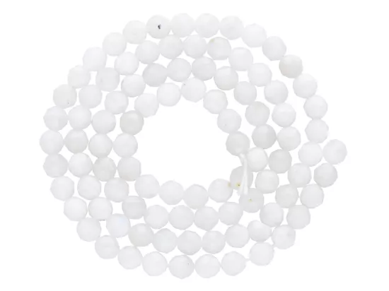 K6X96 KAMIEŃ KSIĘŻYCOWY KULE FASETOWANE 4 mm - 1 SZNUR