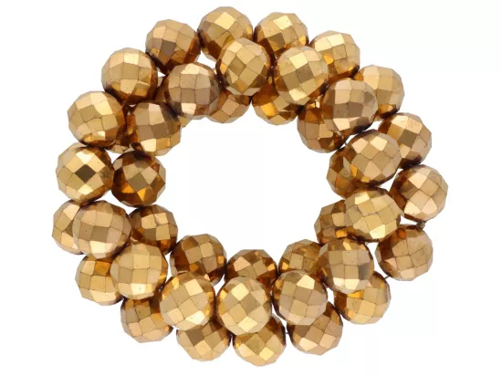 K7O71 HEMATYT MIODOWY KULE FASETOWANE 10 mm - 1 SZNUR