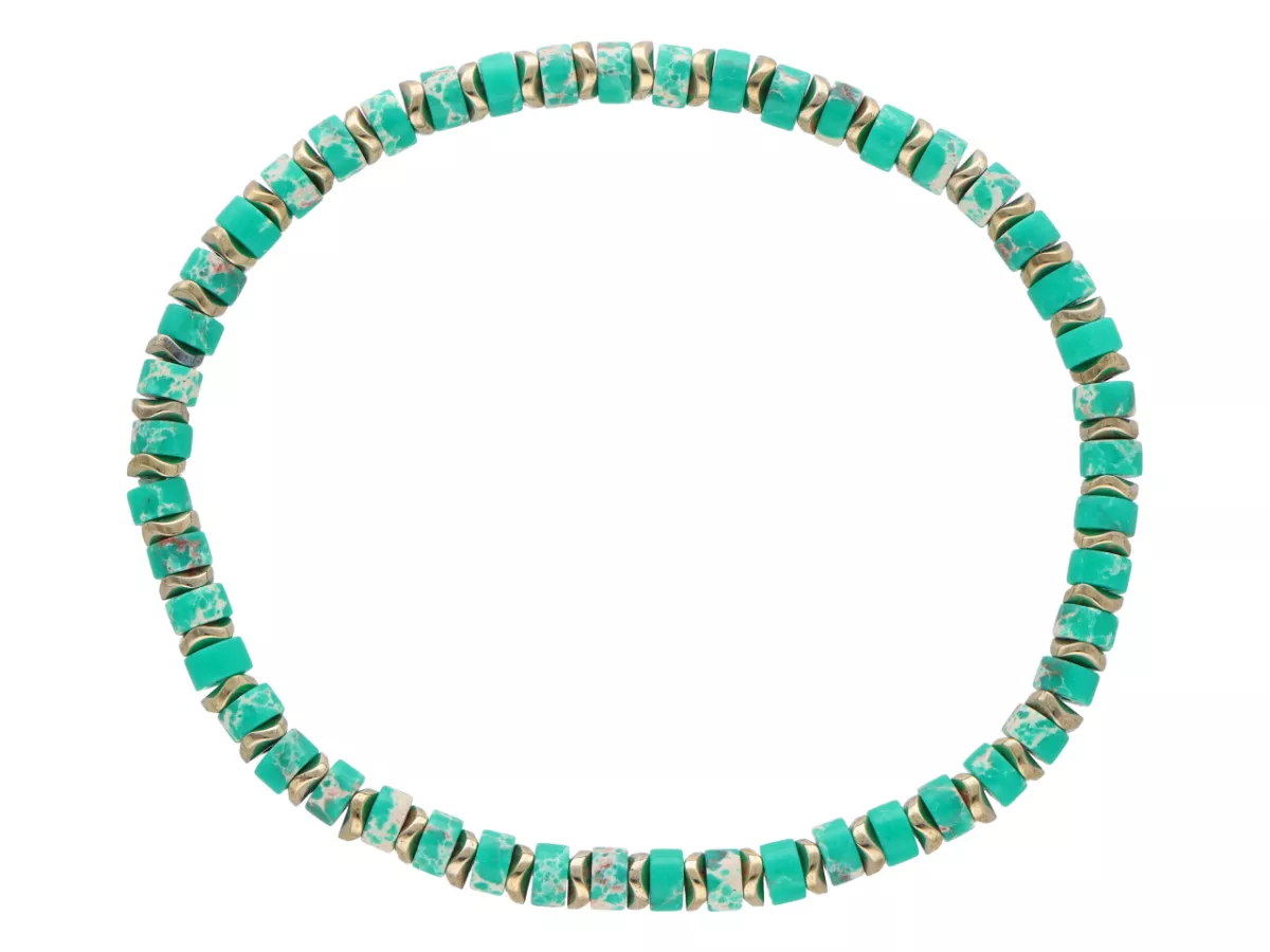 R4U76 BRANSOLETKA JASPIS CESARSKI I HEMATYT