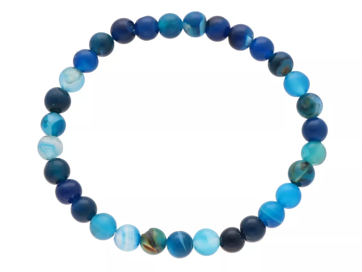 R4H72 BRANSOLETKA AGAT MATOWY KULE 6,5 mm