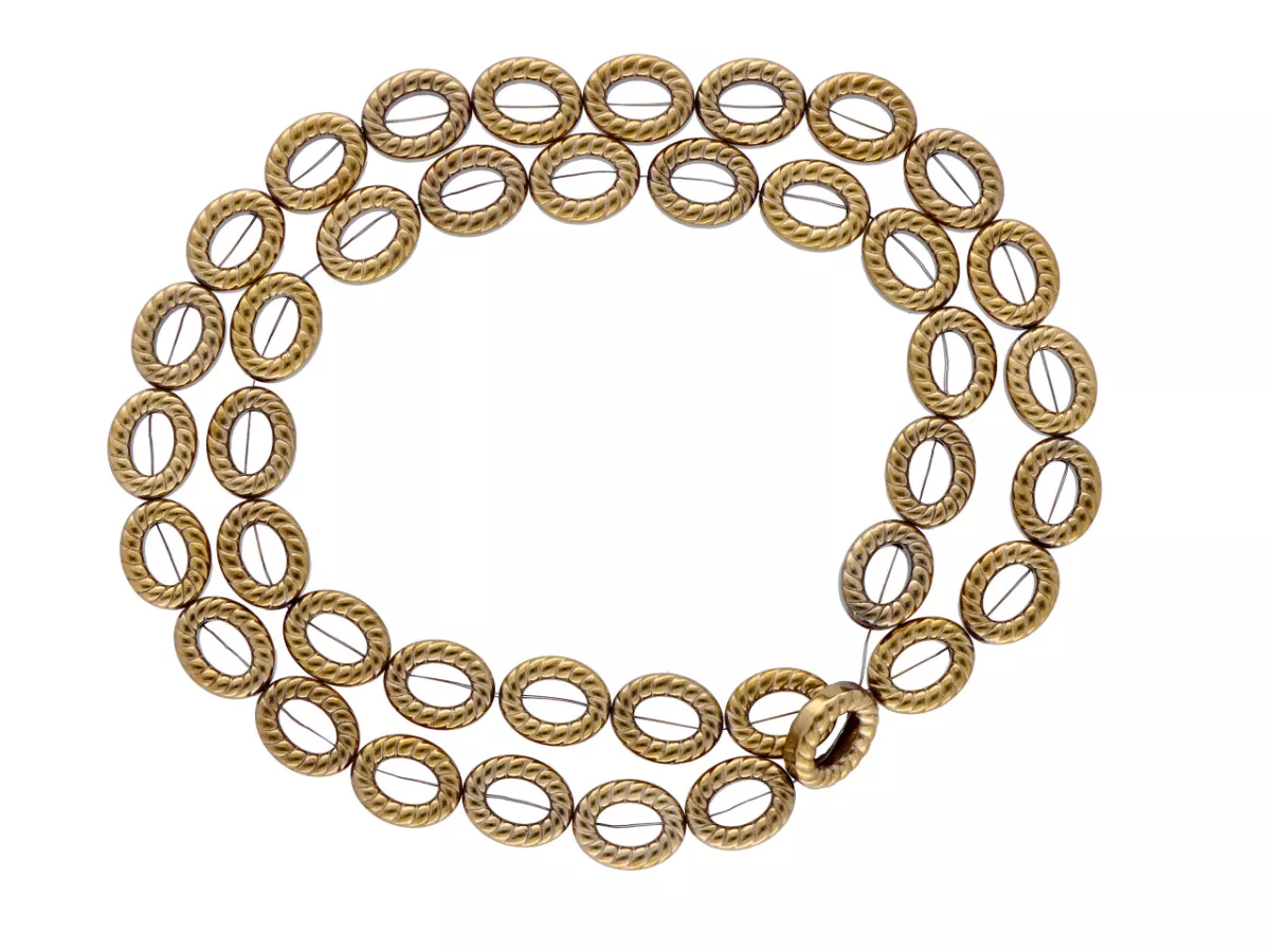 K7J54 HEMATYT OWALE 8/10 mm - 1 SZNUR