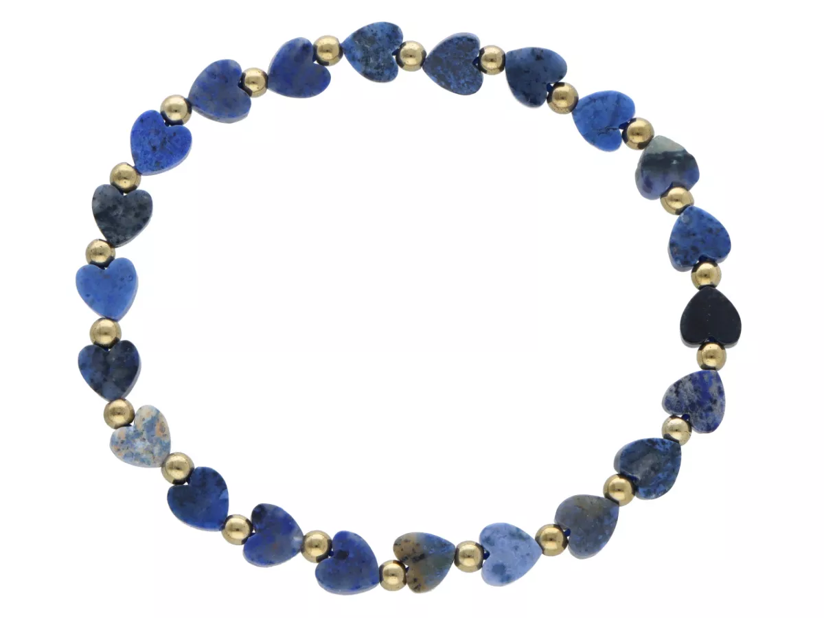 R5A03 BRANSOLETKA SODALIT SERCE I HEMATYT