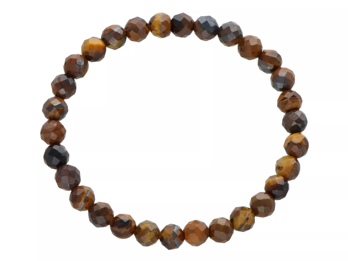 R4I65 BRANSOLETKA TYGRYSIE OKO KULE FASETOWANE 6 mm