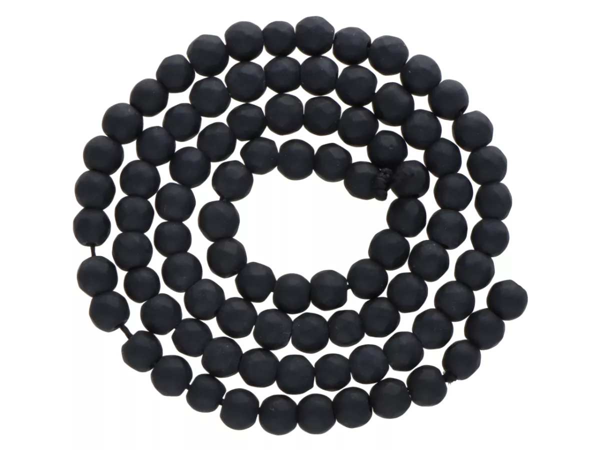 K6Y57 ONYKS MATOWY KULE FASETOWANE 4,5 mm - 1 SZNUR