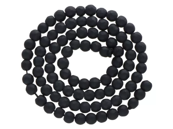 K6Y57 ONYKS MATOWY KULE FASETOWANE 4,5 mm - 1 SZNUR