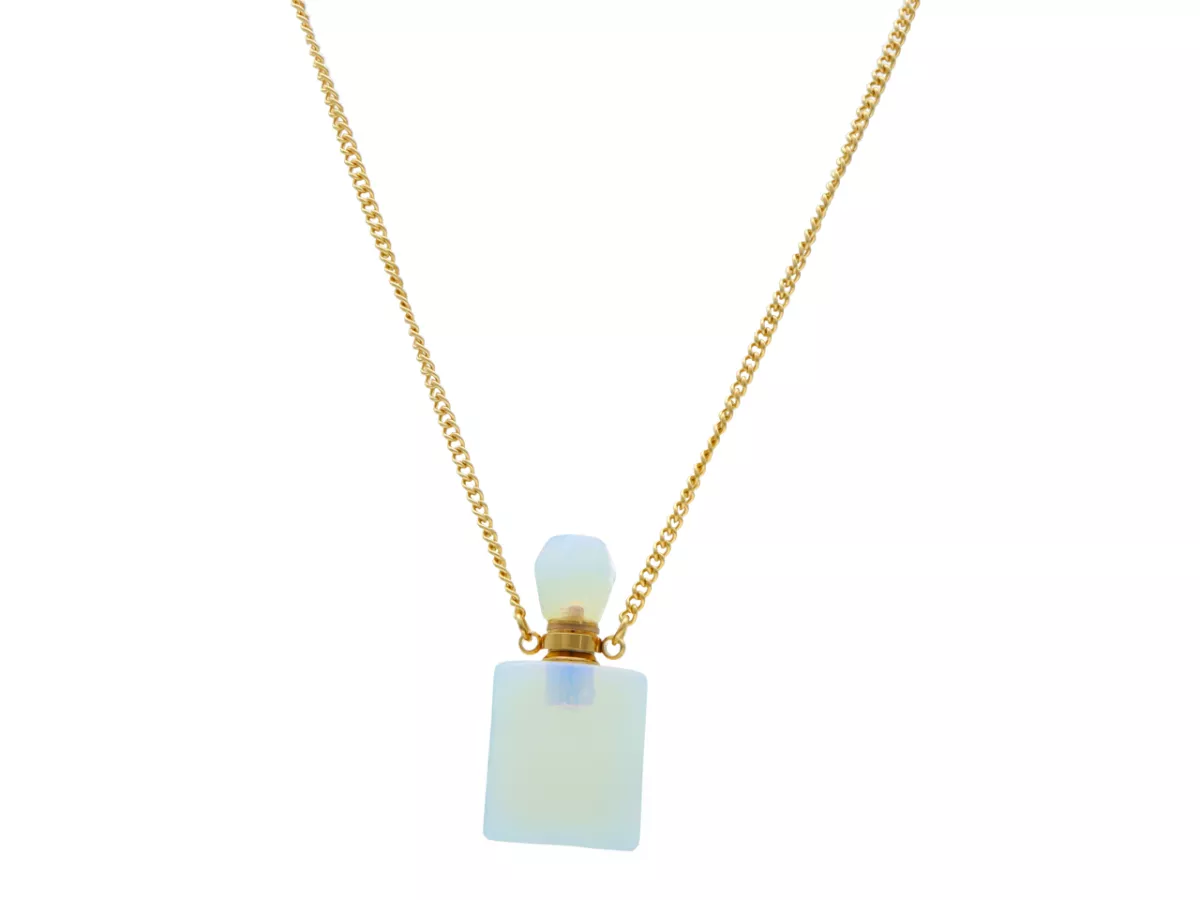 N3H97 NASZYJNIK PERFUMETKA OPAL I STAL CHIRURGICZNA
