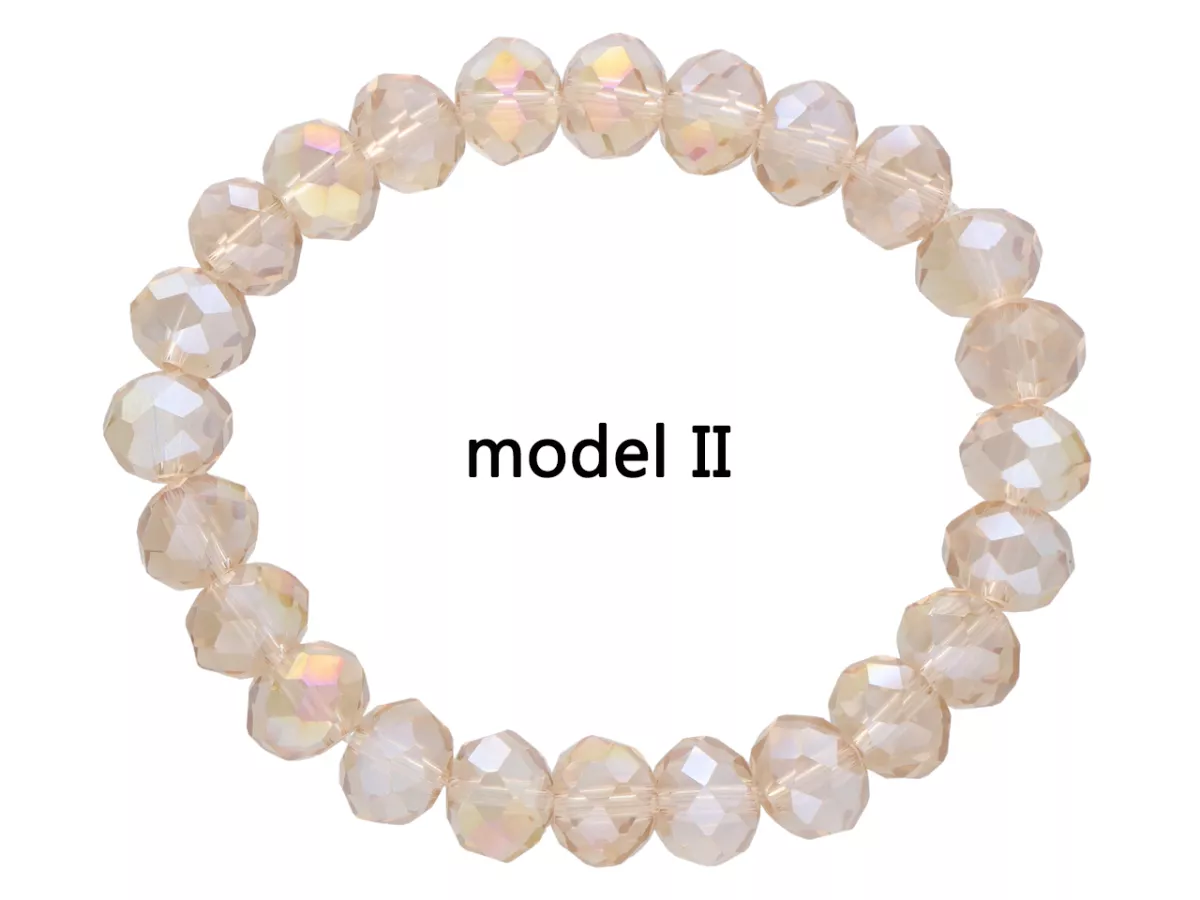 R4G89 BRANSOLETKA KRYSZTAŁKI 10 mm NA GUMCE