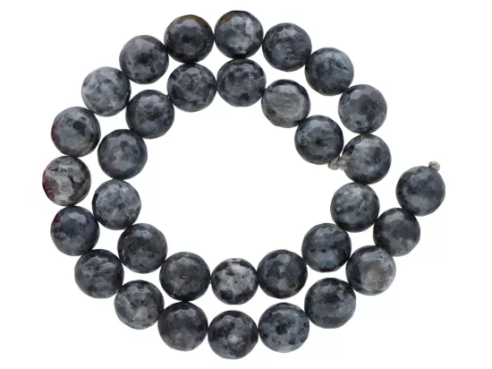 K5O35 CZARNY LABRADORYT KULE FASET. 12 mm