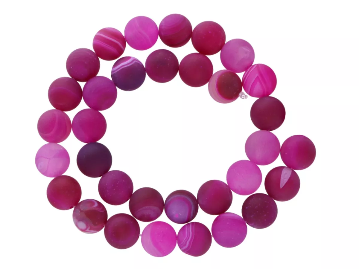 K6J84 AGAT MATOWY KULE 10 mm - 1 SZNUR