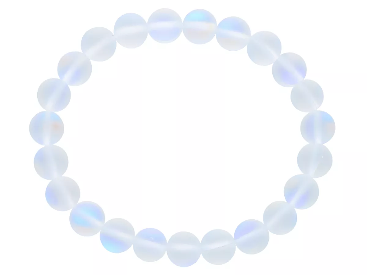 R4N27 BRANSOLETKA CYRKONIA SZKLANA MAT KULE 8,5 mm