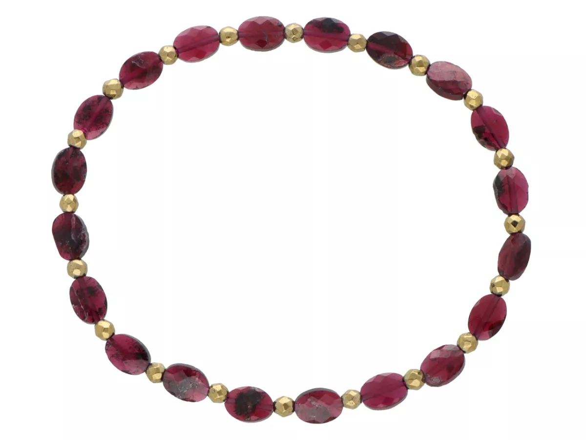 R5C74 BRANSOLETKA GRANAT I HEMATYT