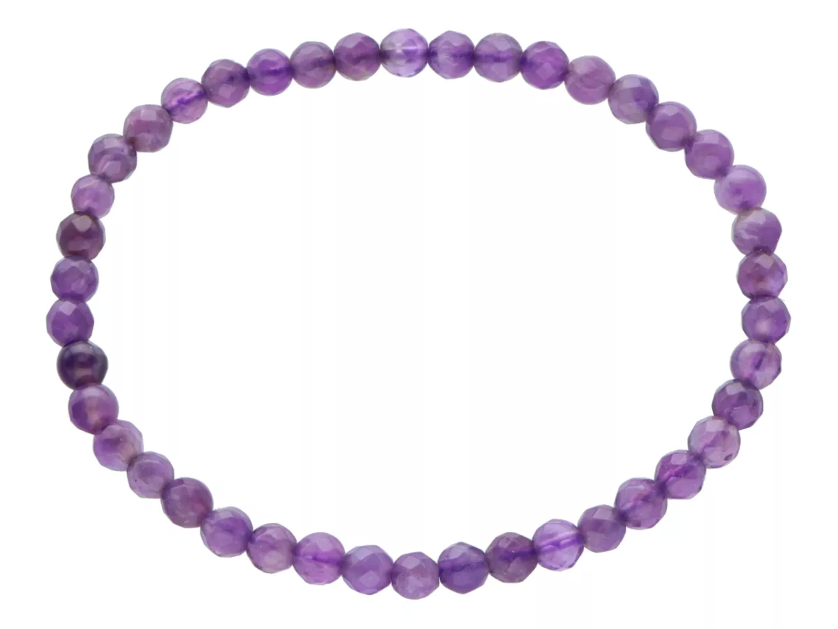 R4D86 BRANSOLETKA AMETYST KULE FASETOWANE 4 mm