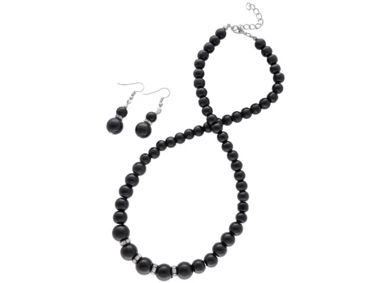 N1R32 KOMPLET BIŻUTERII - SZKLANE PERŁY