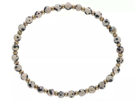 R4M49 BRANSOLETKA JASPIS DALMATYŃSKI KULE 4,5 mm