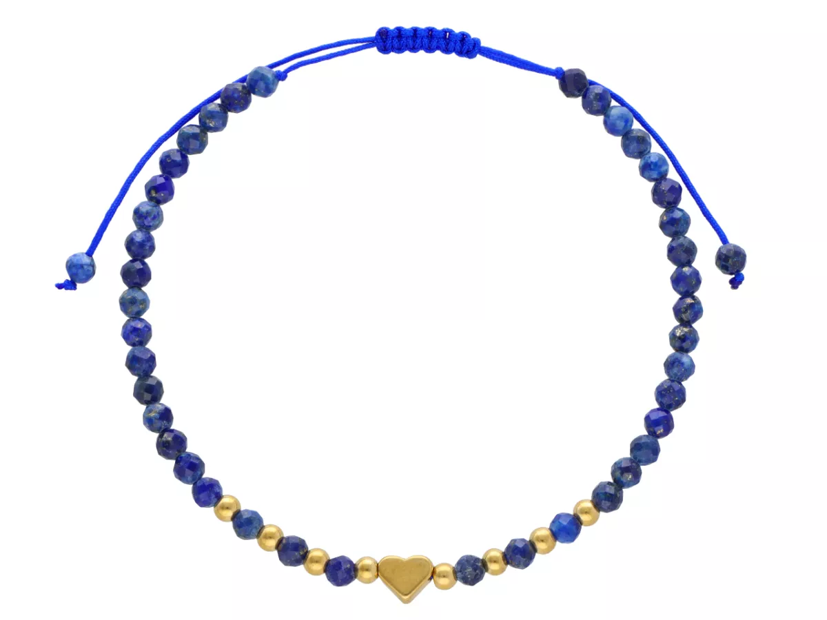 R4S15 BRANSOLETKA SHAMBALLA LAPIS LAZULI I STAL CHIRURGICZNA