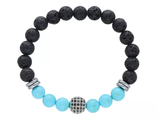 R4N81 BRANSOLETKA LAWA I TURKUS KULE 8,5 mm