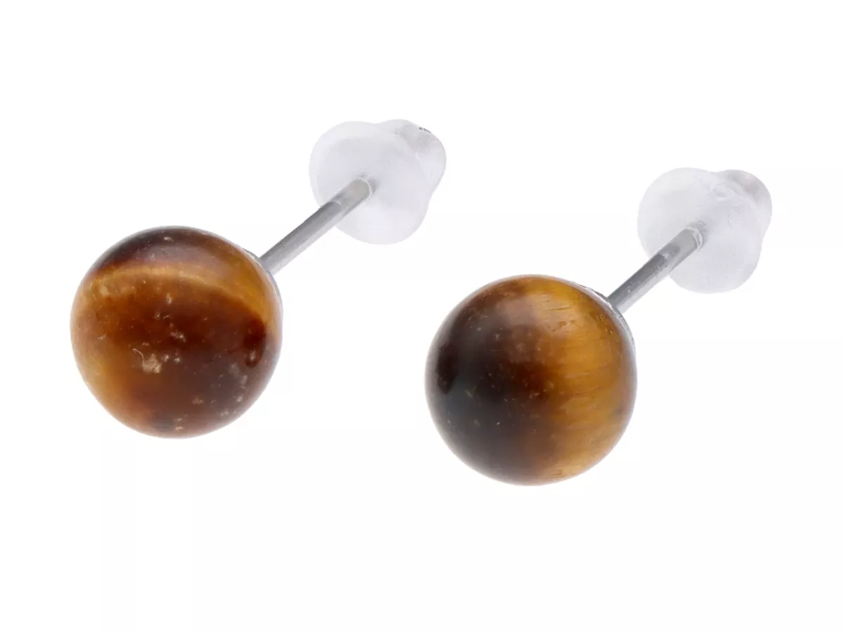 U1W77 KOLCZYKI TYGRYSIE OKO I STAL CHIRURGICZNA 1 PARA