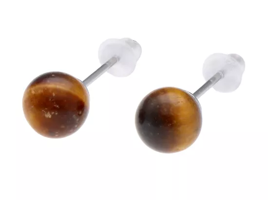 U1W77 KOLCZYKI TYGRYSIE OKO I STAL CHIRURGICZNA 1 PARA