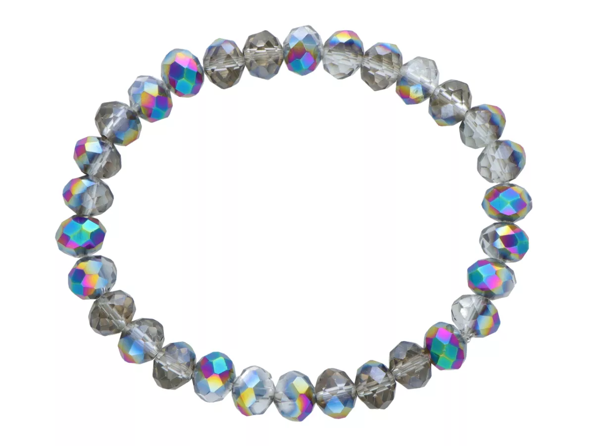 R4D21 BRANSOLETKA KRYSZTAŁKI 8 mm NA GUMCE