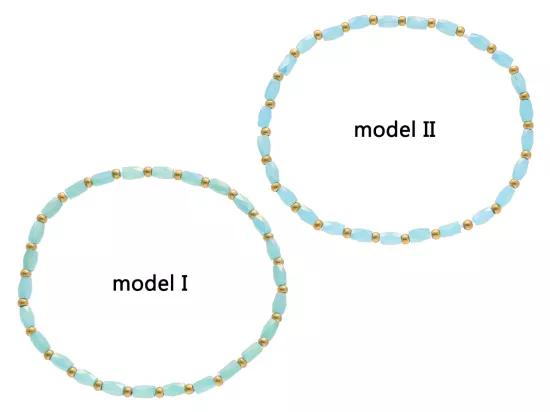 R4S41 BRANSOLETKA KRYSZTAŁKI I STAL CHIRURGICZNA NA GUMCE
