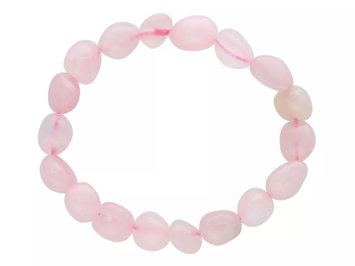 R4J34 BRANSOLETKA KWARC RÓŻOWY BRYŁKI