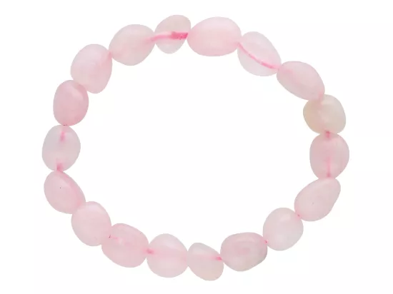 R4J34 BRANSOLETKA KWARC RÓŻOWY BRYŁKI