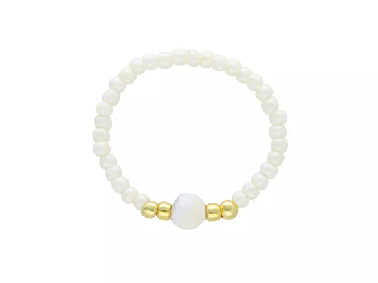 R5A84 PIERŚCIONEK AGAT I KORALIKI TOHO