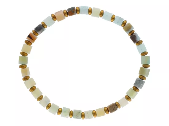 R4O74 BRANSOLETKA AMAZONIT I HEMATYT