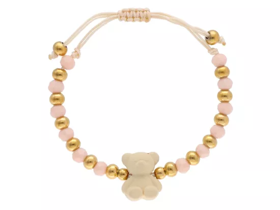 R4S99 BRANSOLETKA SHAMBALLA MIŚ KRYSZTAŁKI I STAL CHIRURGICZNA