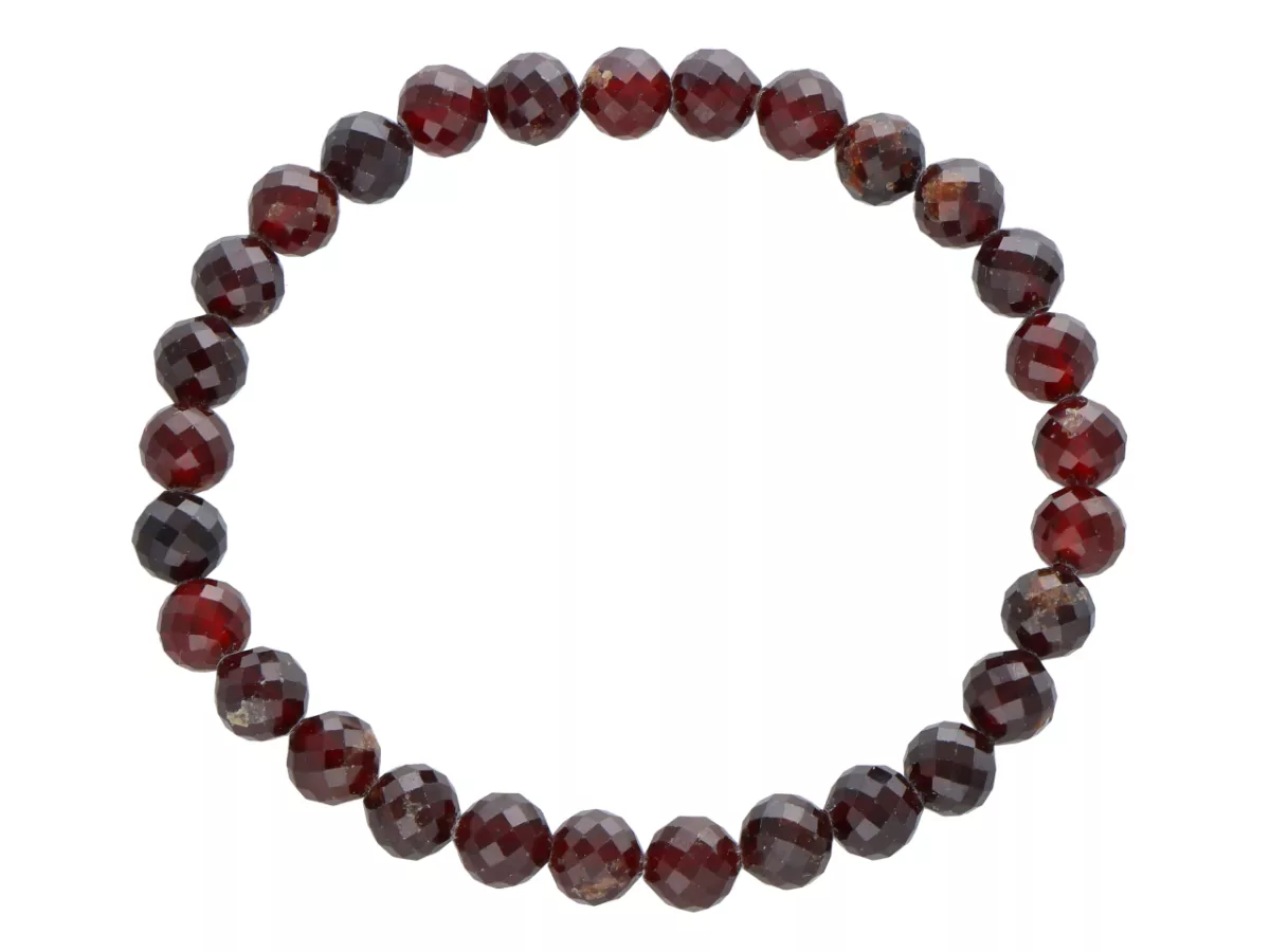 R4I79 BRANSOLETKA GRANAT KULE FASETOWANE 5,5 mm