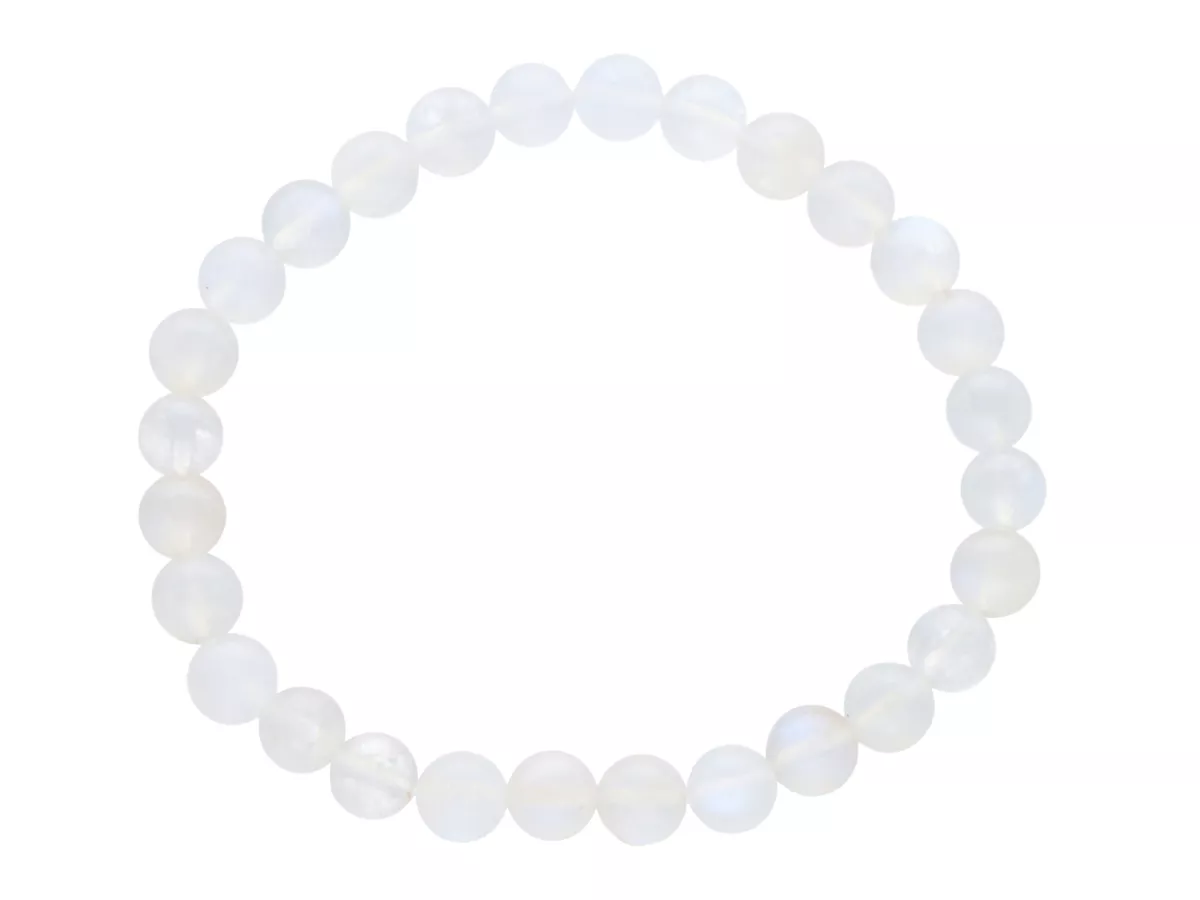 R4J95 BRANSOLETKA NIEBIESKI KAMIEŃ KSIĘŻYCOWY KULE 7 mm 