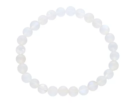 R4J95 BRANSOLETKA NIEBIESKI KAMIEŃ KSIĘŻYCOWY KULE 7 mm 