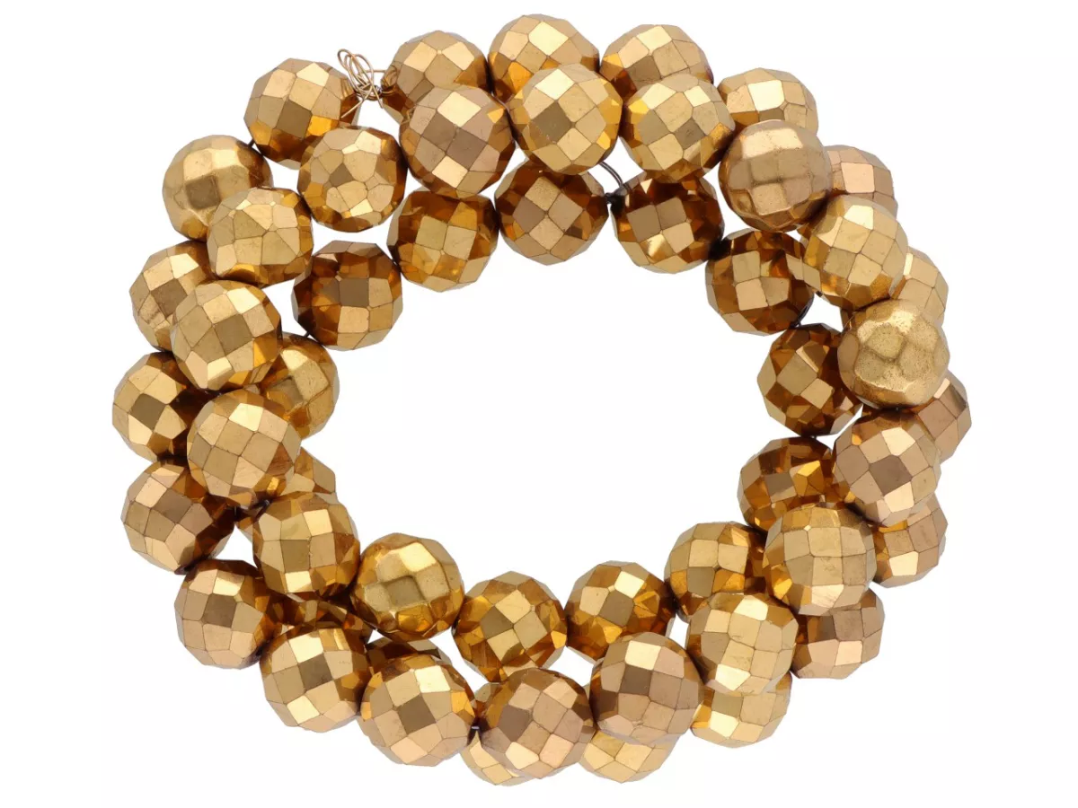 K7O70 HEMATYT MIODOWY KULE FASETOWANE 8 mm - 1 SZNUR