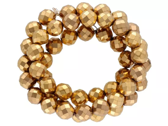 K7O70 HEMATYT MIODOWY KULE FASETOWANE 8 mm - 1 SZNUR