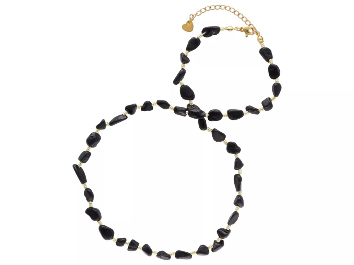 N3L70 NASZYJNIK TURMALIN CZARNY